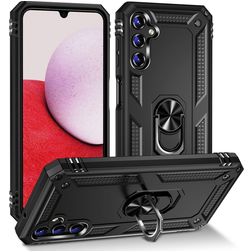 Mobigear Armor Ring Samsung Galaxy A14 Hoesje Hardcase Backcover Shockproof met Ringhouder - Zwart