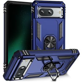 Mobigear Armor Ring Google Pixel 8a Hoesje Hardcase Backcover Shockproof met Ringhouder - Blauw