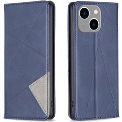 Mobigear Rhombus Slim iPhone 15 Plus Hoesje Bookcase - Blauw