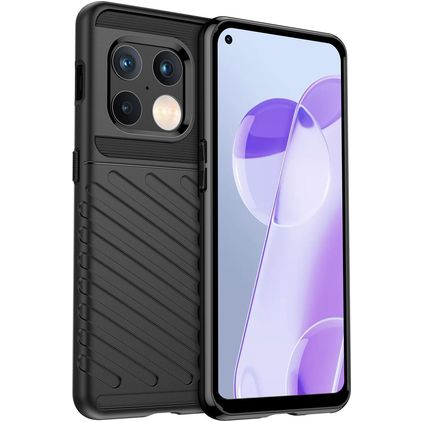 Mobigear Groove OnePlus 10 Pro Hoesje Flexibel TPU Backcover - Zwart