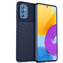 Mobigear Groove Samsung Galaxy M52 Hoesje Flexibel TPU Backcover - Blauw