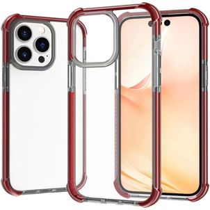 Mobigear Full Bumper iPhone 14 Plus Hoesje Hardcase Backcover Shockproof - Transparant / Rood