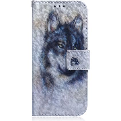 Mobigear Design Huawei P40 Lite 5G Hoesje Bookcase Portemonnee - Wolf