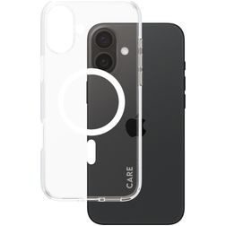 CARE by PanzerGlass Flagship iPhone 16 Plus MagSafe Hoesje Hardcase Backcover - Transparant / Wit