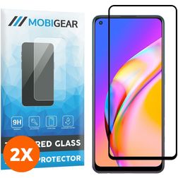 Mobigear Premium OPPO A94 5G Glazen Screenprotector - Case Friendly - Zwart (2-Pack)