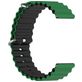 Mobigear Ocean Siliconen Smartwatch Bandje Gespsluiting - Universeel 20 mm aansluiting - Zwart / Groen
