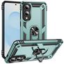 Mobigear Armor Ring Samsung Galaxy S25 Edge Hoesje Hardcase Backcover Shockproof met Ringhouder - Groen