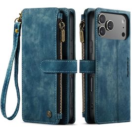 CaseMe C30 iPhone 17 Pro Hoesje Bookcase Portemonnee - Blauw