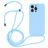 Mobigear Lanyard iPhone 14 Pro Max Siliconen Hoesje met koord - Babyblauw