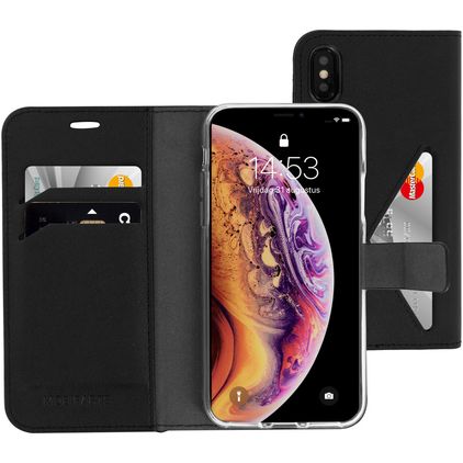 Mobiparts Classic Wallet iPhone X Hoesje Bookcase Portemonnee - Zwart