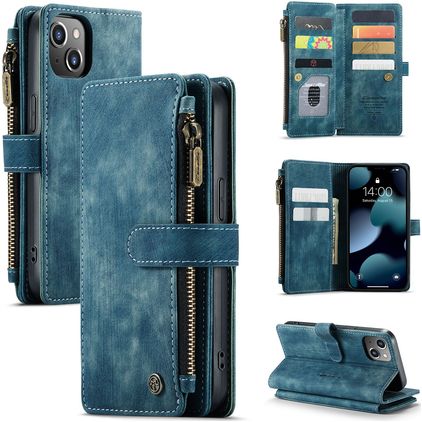 Caseme C30 iPhone 13 Hoesje Bookcase Portemonnee - Blauw