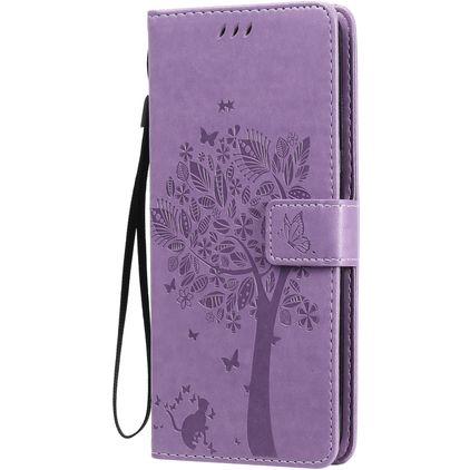 Mobigear Tree LG V60 ThinQ Hoesje Bookcase Portemonnee - Paars