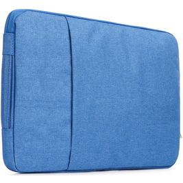 Mobigear Denim Zipper Laptop Sleeve 13 - 14 inch Laptop hoes - Blauw