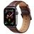 Mobigear Bologna Leren Apple Watch Bandje Gespsluiting - 49/46/45/44 mm - Bruin