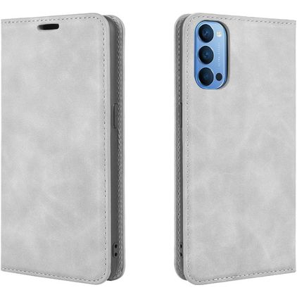Mobigear Retro Slim OPPO Reno 4 Hoesje Bookcase Portemonnee - Grijs