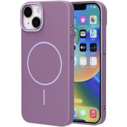 Mobiparts Slim Line iPhone 14 MagSafe Hoesje Hardcase Backcover - Imperial Purple