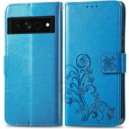 Mobigear Clover Google Pixel 7 Pro Hoesje Bookcase Portemonnee - Blauw