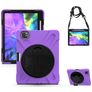 Mobigear SureGrip XGuard iPad Pro 11 Inch (2021) Hoes Hard Kunststof,Siliconen Backcover + Stylus Houder + Schouderband + Standaard - Zwart / Paars