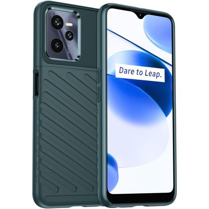 Mobigear Groove Realme C35 Hoesje Flexibel TPU Backcover - Groen