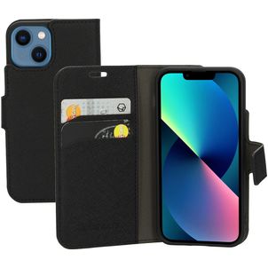 Mobiparts Saffiano Wallet iPhone 13 Mini Hoesje Bookcase Portemonnee - Zwart