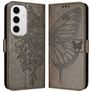 Mobigear Butterfly Samsung Galaxy S24 FE Hoesje Bookcase Portemonnee - Grijs