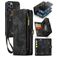 Caseme 008 iPhone 12 Hoesje Uitneembare 2in1 Bookcase Portemonnee - Zwart