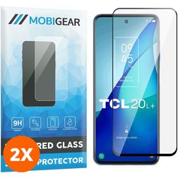 Mobigear Premium TCL 20L Plus Glazen Screenprotector - Case Friendly - Zwart (2-Pack)