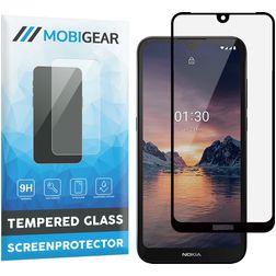 Mobigear Premium Nokia 1.3 Glazen Screenprotector - Case Friendly - Zwart