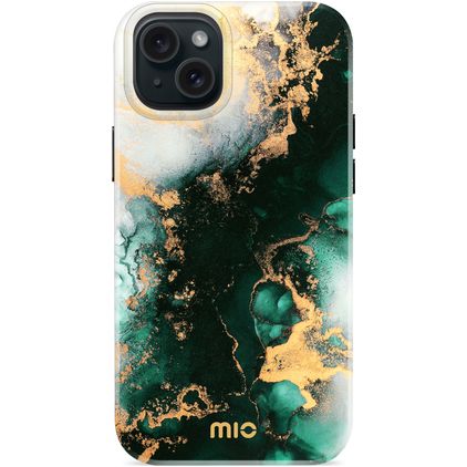 MIO iPhone 15 Plus MagSafe Hoesje Hardcase Backcover - Green Marble