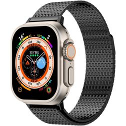 Mobigear Premium Loop Milanese Apple Watch Bandje Magneetsluiting - 42/41/40/38 mm - Zwart