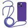 Mobigear Lanyard iPhone 15 Siliconen Hoesje met koord - Paars