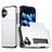 Mobigear Card iPhone 18 Hoesje Hardcase Backcover Shockproof met Pasjeshouder - Zilver