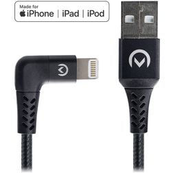 Mobilize Strong Nylon 90 USB-A naar Apple Lightning Kabel MFI 1,5 m - Zwart
