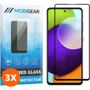 Mobigear Premium Samsung Galaxy A52 Glazen Screenprotector - Case Friendly - Zwart (3-Pack)