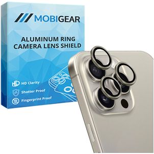 Mobigear Single iPhone 15 Pro Max Glazen Camera Lens Protector - Case Friendly - Zilver