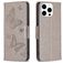Mobigear Butterfly iPhone 15 Pro Hoesje Bookcase Portemonnee - Grijs