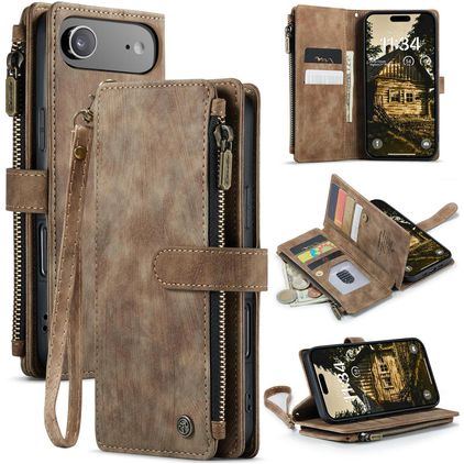 CaseMe C30 iPhone Air Hoesje Bookcase Portemonnee - Bruin