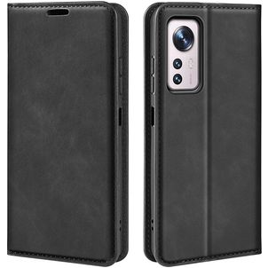 Mobigear Retro Slim Xiaomi 12 Pro Hoesje Bookcase Portemonnee - Zwart