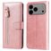 Mobigear Zipper iPhone 17 Pro Max Hoesje Bookcase Portemonnee - Roségoud