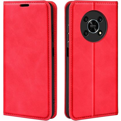 Mobigear Retro Slim HONOR Magic 4 Lite Hoesje Bookcase Portemonnee - Rood