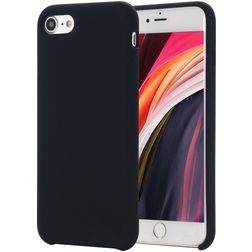 Mobigear Rubber Touch iPhone SE (2022) Siliconen Hoesje Backcover - Zwart
