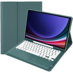 Mobigear Keys Samsung Galaxy Tab S9 Plus Hoes QWERTY Bluetooth Toetsenbord Bookcase + Stylus Houder - Groen