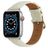 Mobigear Genova Leren Apple Watch Bandje Gespsluiting - 42/41/40/38 mm - Beige