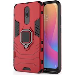 Mobigear Armor Ring Xiaomi Redmi 8 Hoesje Hardcase Backcover Shockproof met Ringhouder - Rood