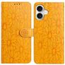 Mobigear Flowers iPhone 17 Hoesje Bookcase Portemonnee - Geel