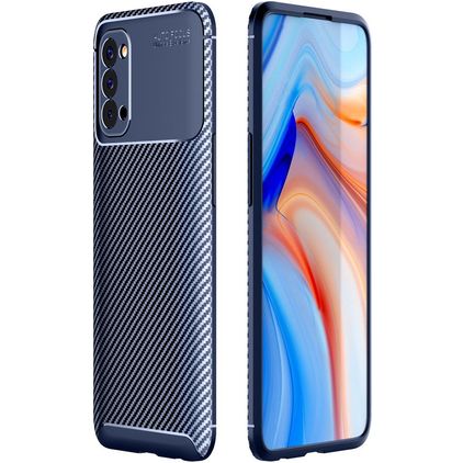 Mobigear Racing OPPO Reno 4 Hoesje Flexibel TPU Backcover - Blauw