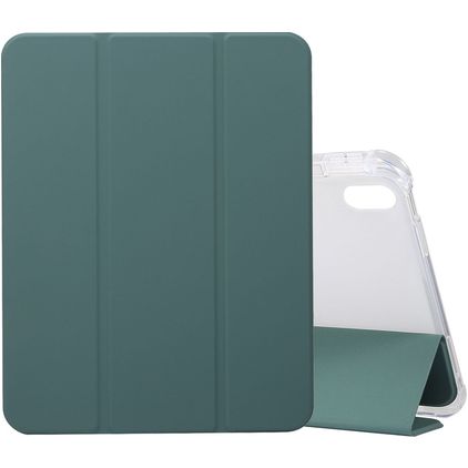 Mobigear Tri-Fold Gel iPad 11 (2025) Hoes TPU,Kunstleer Bookcase + Stylus Houder - Groen