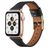 Mobigear Napoli Leren Apple Watch Bandje Gespsluiting - 49/46/45/44 mm - Zwart