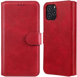 Mobigear Wallet iPhone 12 Hoesje Bookcase Portemonnee - Rood