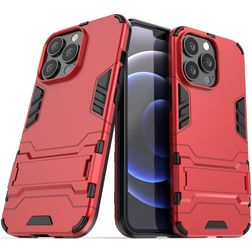 Mobigear Armor Stand iPhone 13 Pro Hoesje Hardcase Backcover Shockproof met Standaard - Rood
